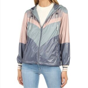 Mother Colorblock Hooded Windbreaker Jacket Size Medium